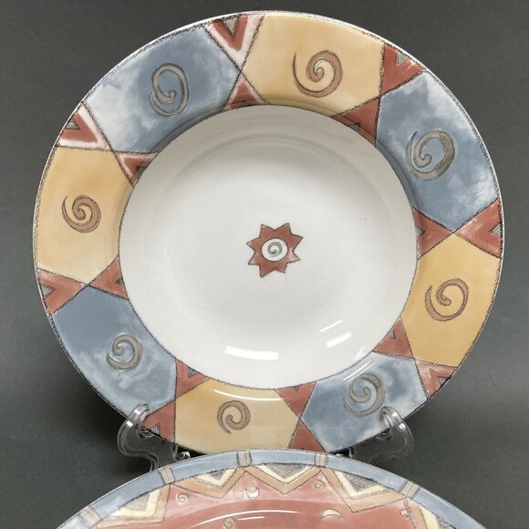 Coffee Shoppe by Sango Pasta Bowls Sue Zipkin Viennese French Roast 3062 - Picture 2 of 8